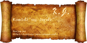 Komlósy Jenő névjegykártya