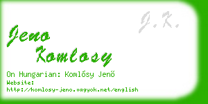 jeno komlosy business card