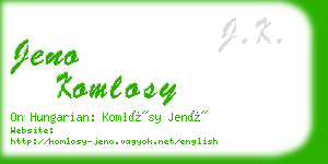 jeno komlosy business card